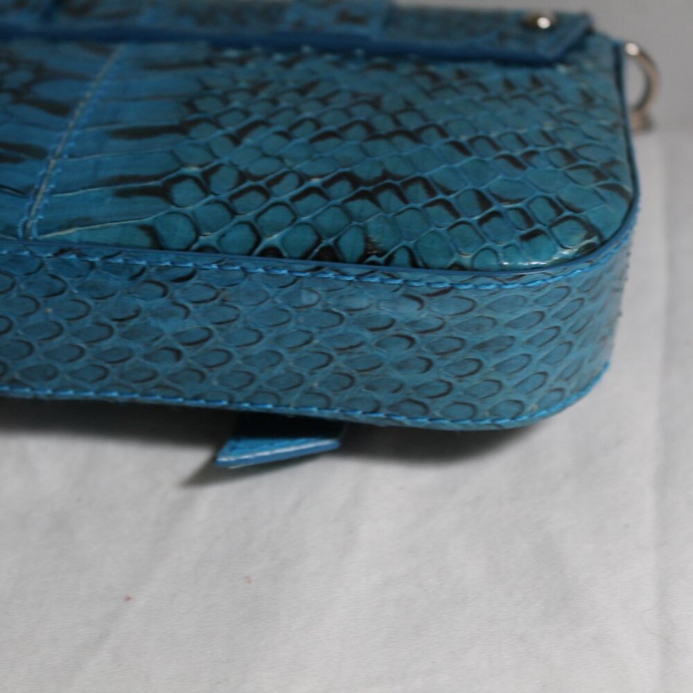 Dolce & Gabbana Turquoise Python Embossed Clutch … - image 3